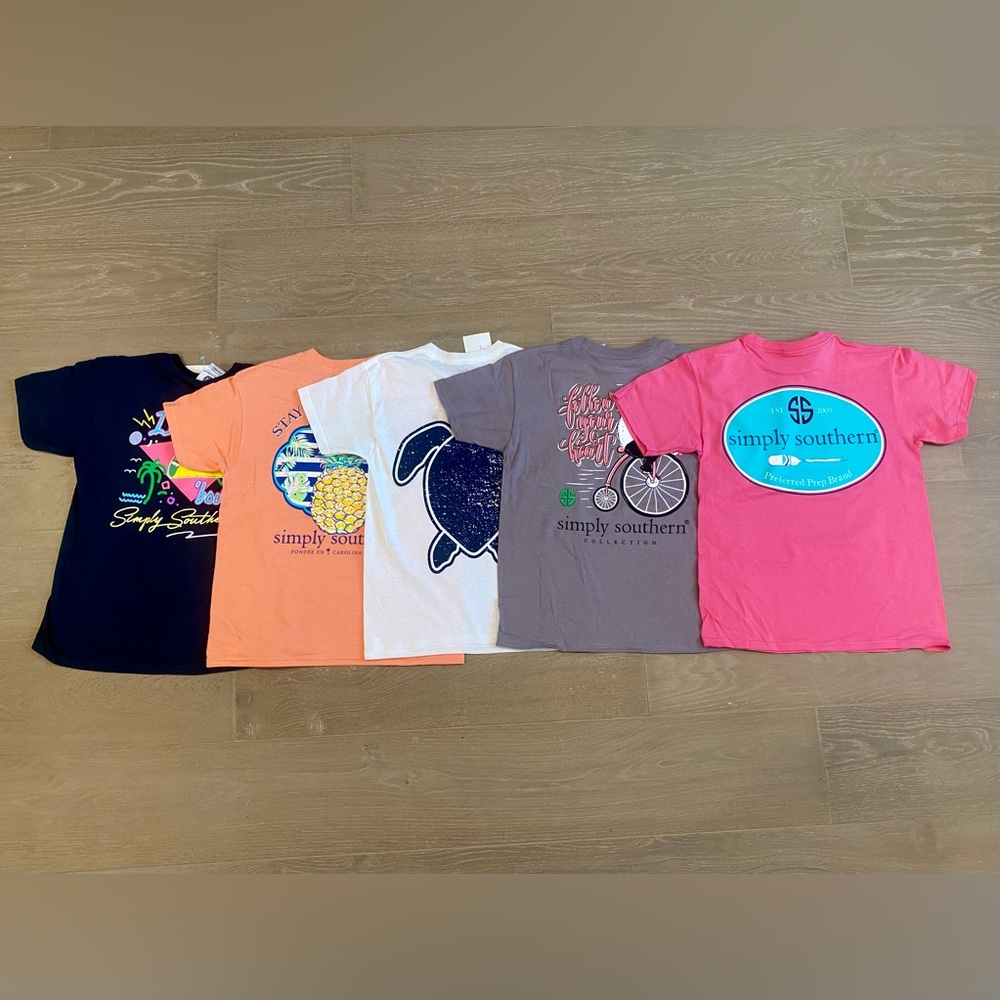 Lot of 5 Simply Southern Youth Small Shirts